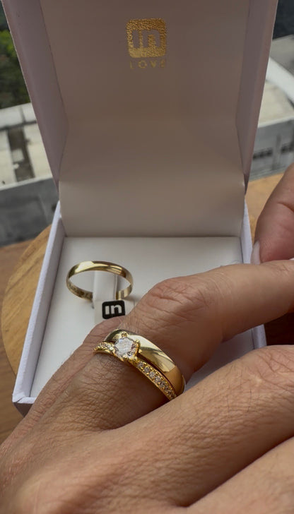 Par de Alianças em Ouro 18k - Modelo Tradicional | 3mm |12x R$216