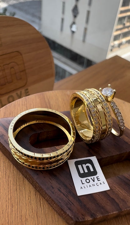 Alianças de Casamento em Ouro 18k - Modelo Momentos | 7mm | 12x R$833
