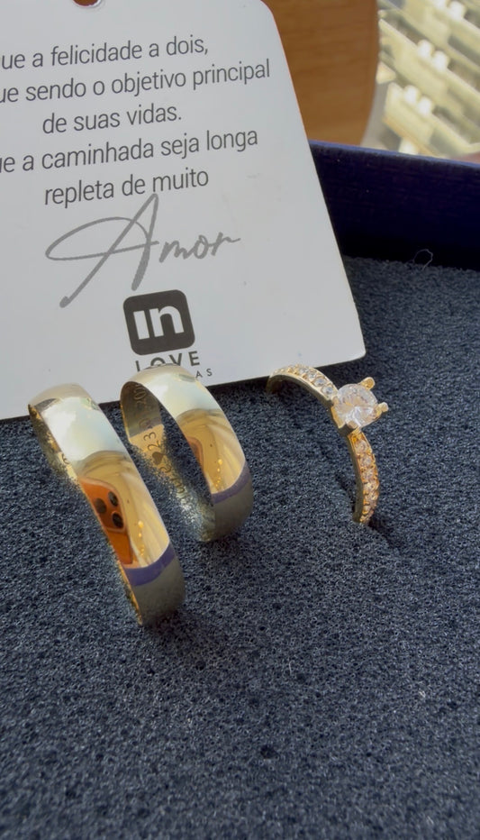 Par de Alianças em Ouro 18k - Modelo Tradicional | 4mm | 12x R$324