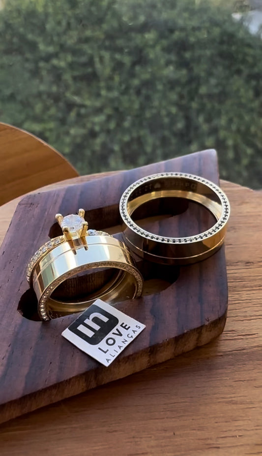 Alianças de Casamento em Ouro 18k - Modelo Afeto | 6mm | 12x R$666