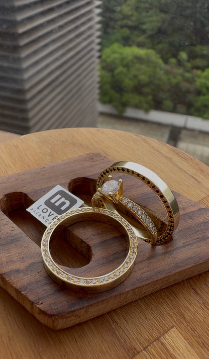 Par de Alianças em Ouro 18k - Modelo Amor Meu | 3mm | 12x R$758