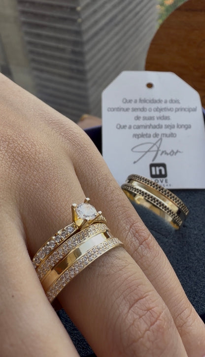 Par de Alianças em Ouro 18k - Modelo Melhor Fase | 6mm | 12x R$649