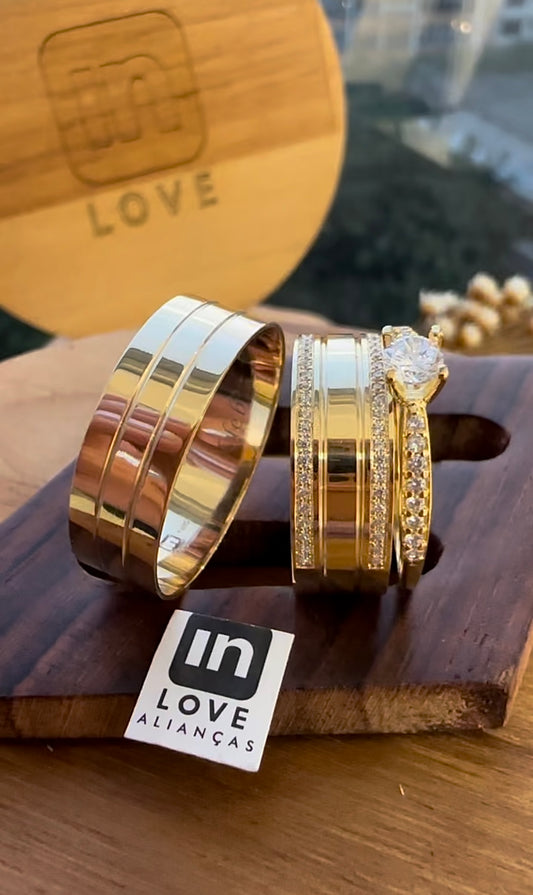 Alianças de Casamento em Ouro 18k - Modelo Encontro | 7mm | 12x R$499.16