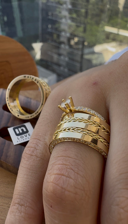 Par de Alianças em Ouro 18k - Modelo Paixão | 10mm |12xR$2.599.
