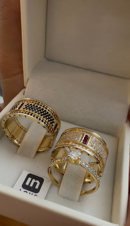Par de Alianças em Ouro 18k - Modelo Fidelidade Duo | 10mm | 12x R$2.599.