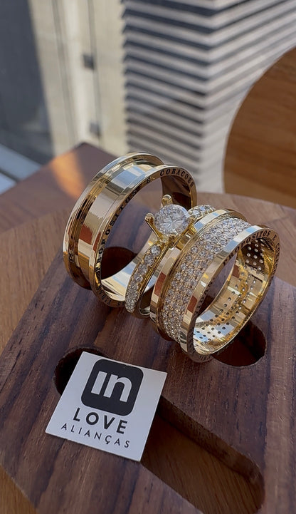 Par de Alianças em Ouro 18k - Modelo Intense | 6mm | 12x R$799