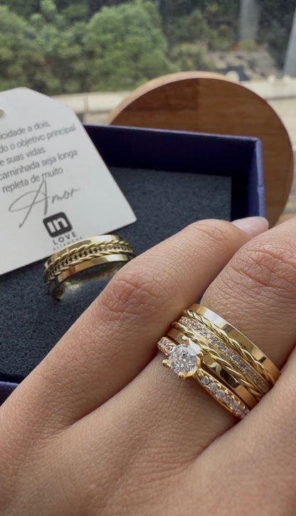 Par de Alianças em Ouro 18k - Modelo Bem que se quis | 7mm | 12x R$999.