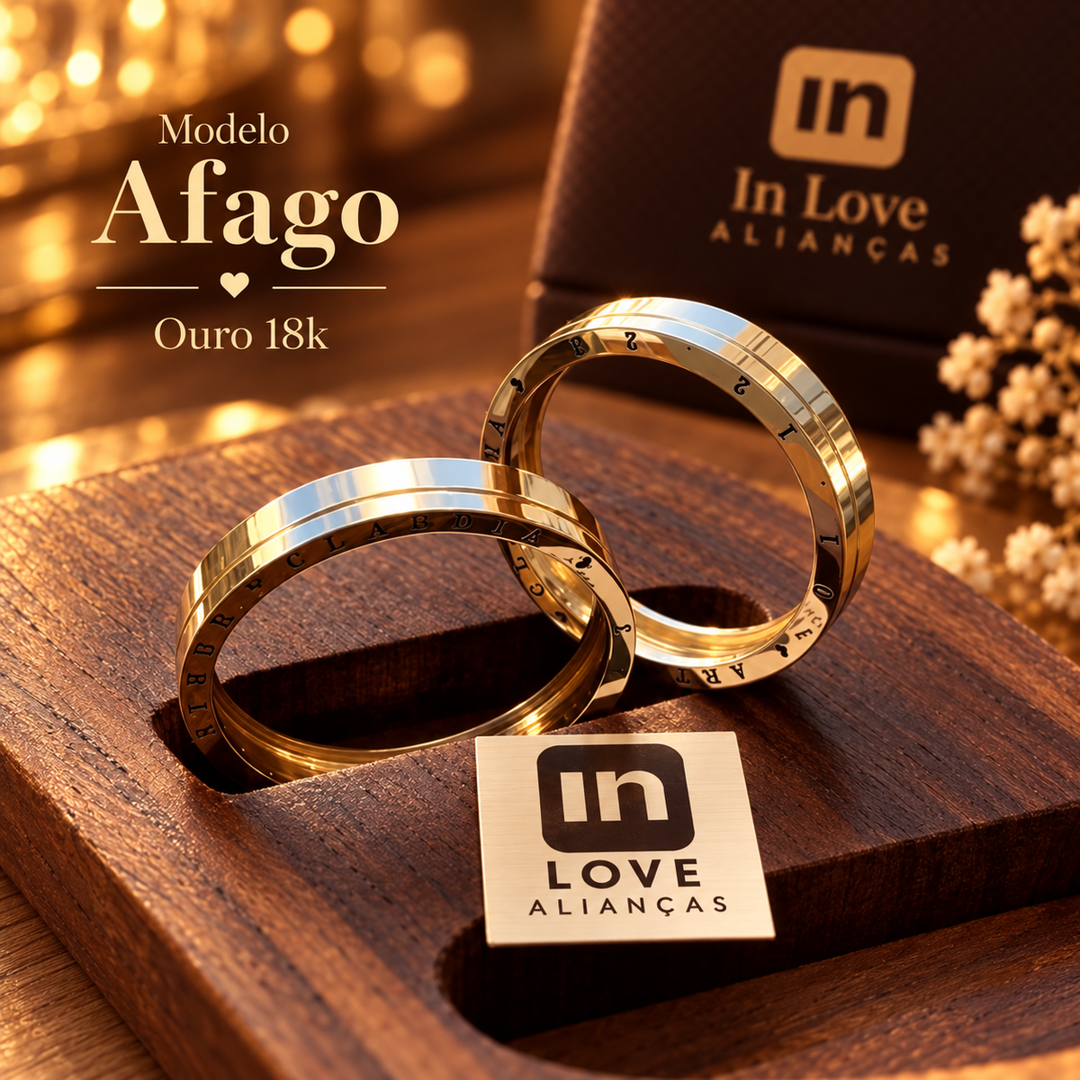 Par de Alianças em Ouro 18k - Modelo Afago | 4mm | 12x R$649