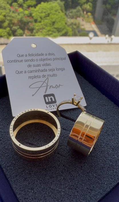 Par de Alianças em Ouro 18k - Modelo Joy | 10mm | 12x R$1.199.