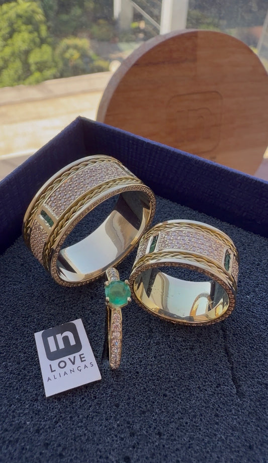 Par de Alianças em Ouro 18k - Modelo Fidelidade Duo | 10mm | 12x R$2.599.