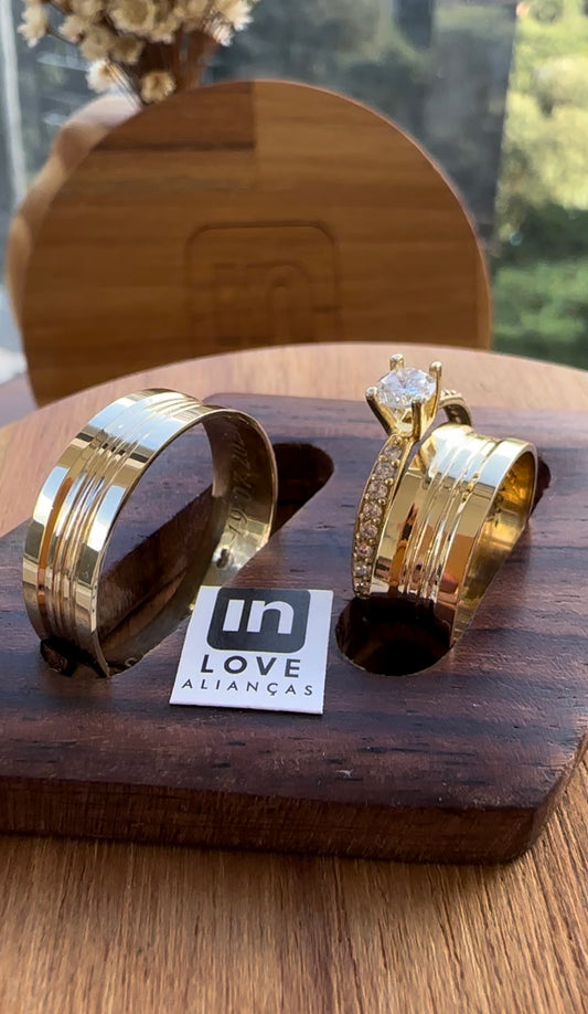 Alianças de Casamento em Ouro 18k - Modelo Favorite | 6mm | 12x R$416