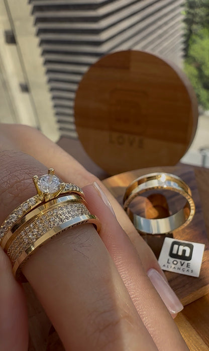 Par de Alianças em Ouro 18k - Modelo Intense | 6mm | 12x R$799