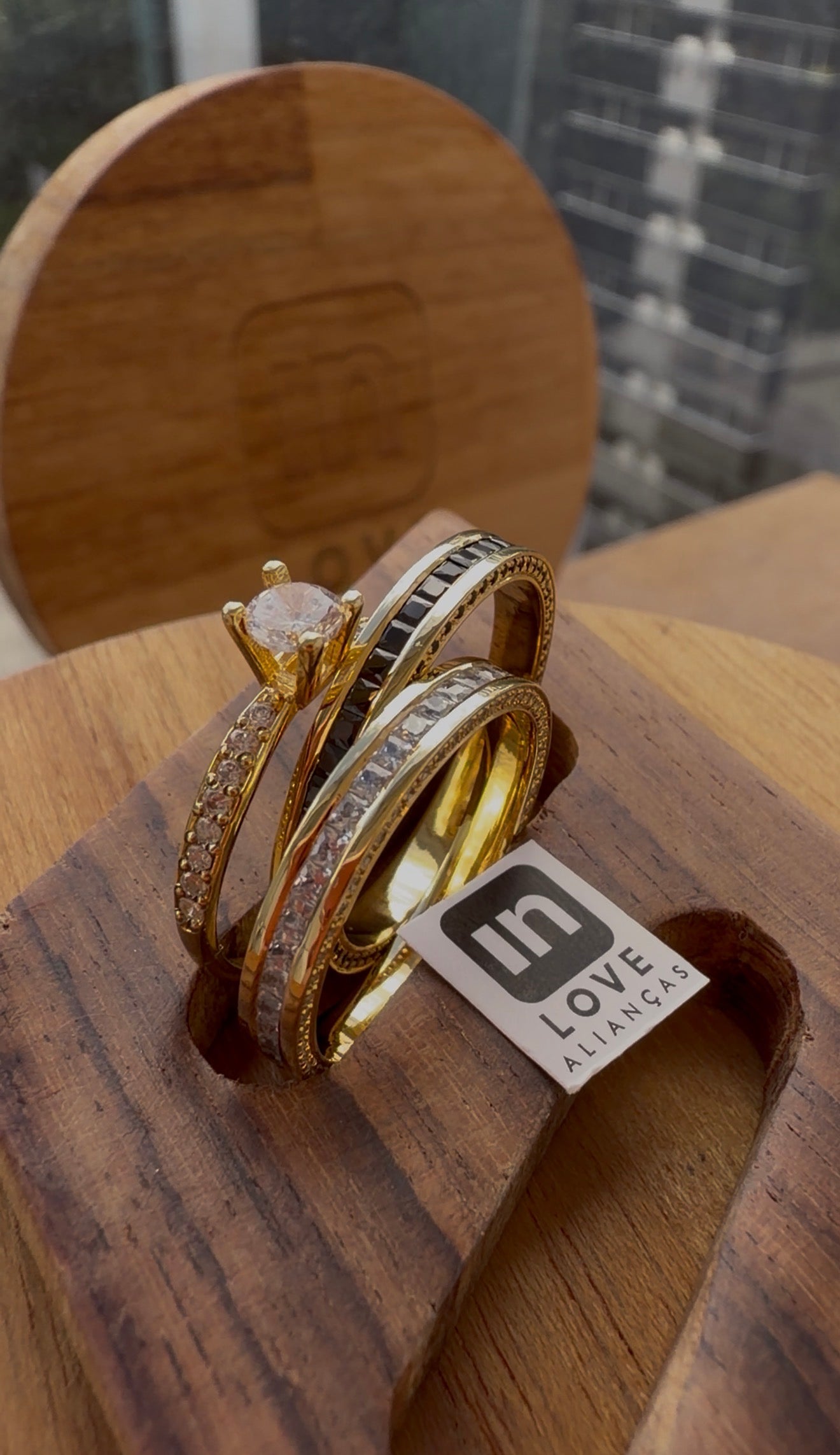 Par de Alianças em Ouro 18k - Modelo Meu Amor Duo | 3mm | 12x R$899