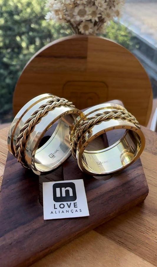Alianças de Casamento em Ouro 18k - Modelo Nosso Santo | 10mm | 12x R$1.582.5
