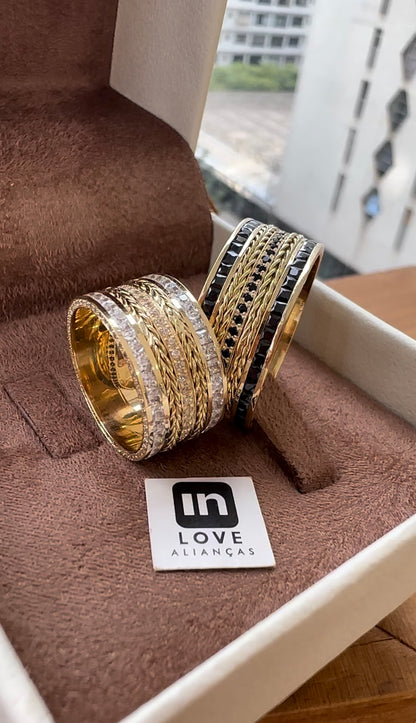 Alianças de Casamento em Ouro 18k - Modelo Nossa Paixão  | 10mm | 12x R$2.249