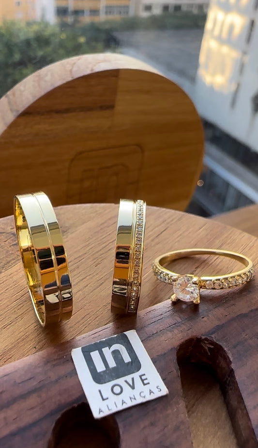 Alianças de Casamento em Ouro 18k - Modelo Eternamente | 4mm | 12x R$249
