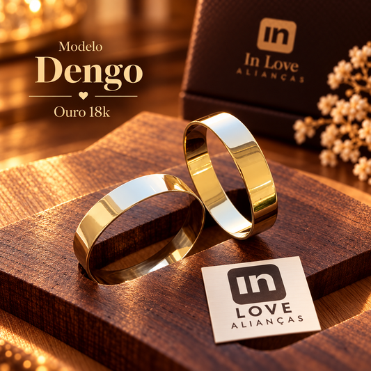 Par de Alianças em Ouro 18k - Modelo Dengo | 3mm |12x R$216