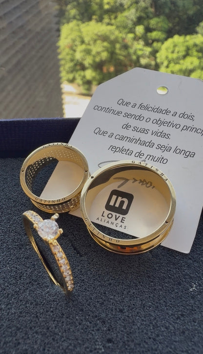 Par de Alianças em Ouro 18k - Modelo Intense | 8mm | 12x R$1.199.