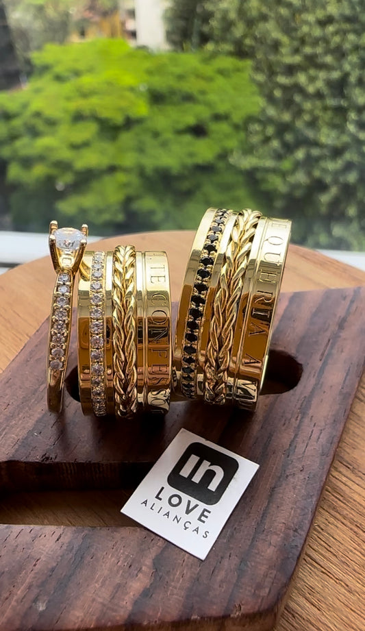 Alianças de Casamento em Ouro 18k - Modelo Te Confesso | 10mm | 12x R$1.582,5