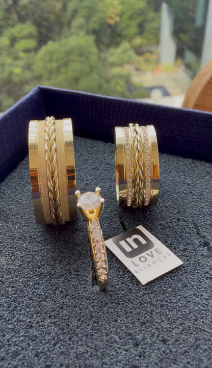 Alianças de Casamento em Ouro 18k - Modelo Nosso Santo Bateu | 8mm |12x R$1.083 (Cópia)