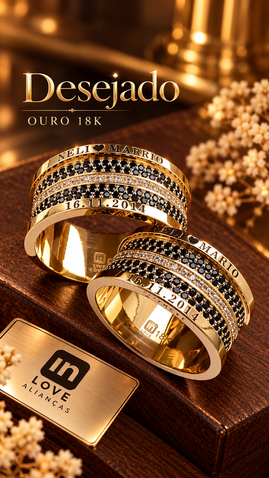 Par de Alianças em Ouro 18k - Modelo Desejado | 10mm | 12x R$1.999.