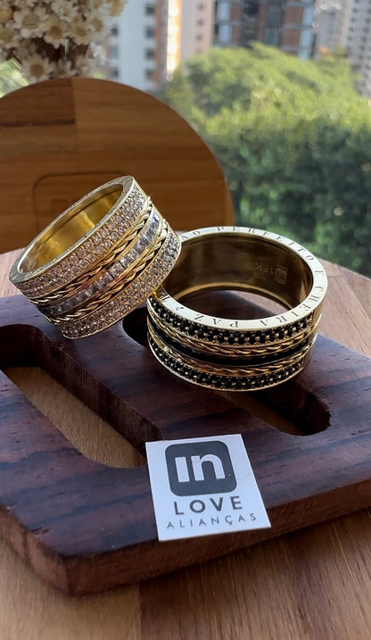 Alianças de Casamento em Ouro 18k - Modelo Ainda Bem | 10mm | 12x R$2.166 Sem Juros