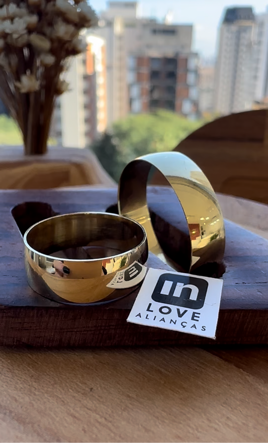 Alianças de Casamento em Ouro 18k - Modelo Tradicional | 6mm | 12x R$415