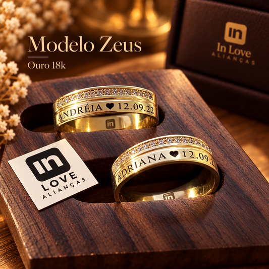 Par de Alianças em Ouro 18k - Modelo Zeus | 5mm | 12x R$758
