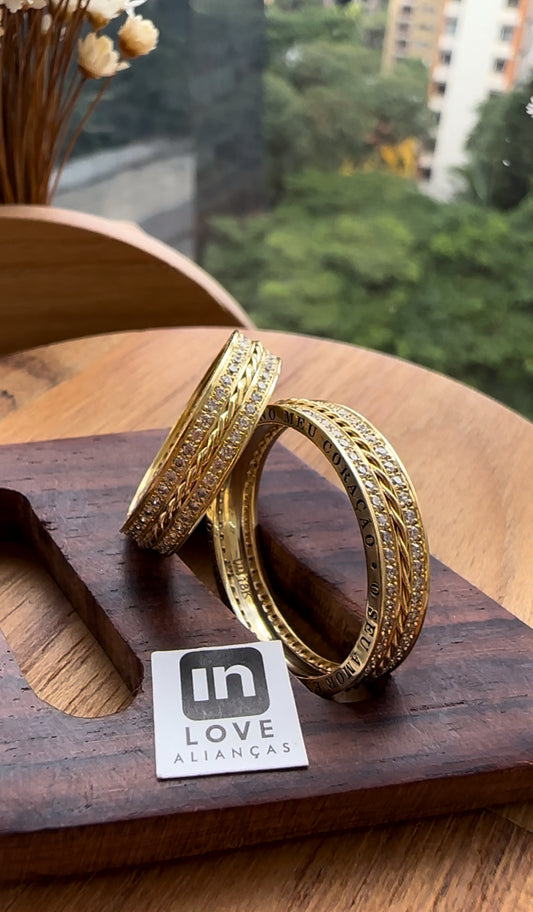 Alianças de Casamento em Ouro 18k - Modelo Doce Amor | 5mm | 12x R$ 749.16