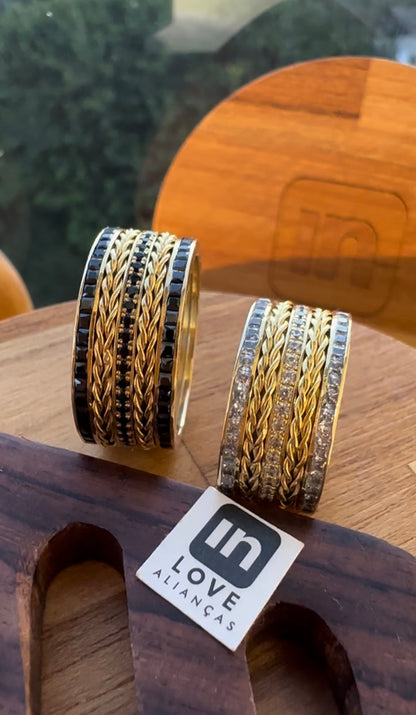 Alianças de Casamento em Ouro 18k - Modelo Paixão | 10mm | 12x R$2.166