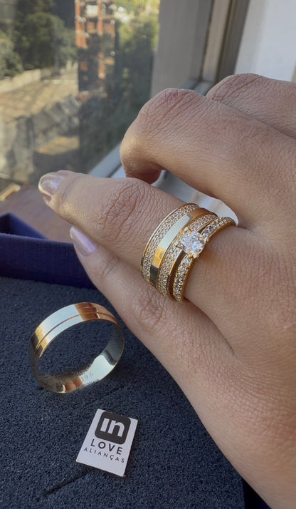 Par de Alianças em Ouro 18k - Modelo Perfeição | 7mm | 12x R$866