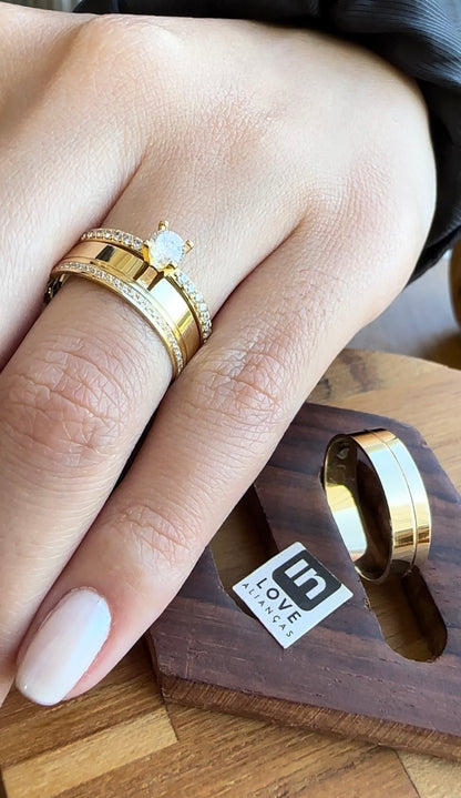 Alianças de Casamento em Ouro 18k - Modelo Eternamente | 5mm | 12x R$333