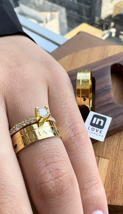 Alianças de Casamento em Ouro 18k - Modelo Nossa União | 6mm | 12x R$499