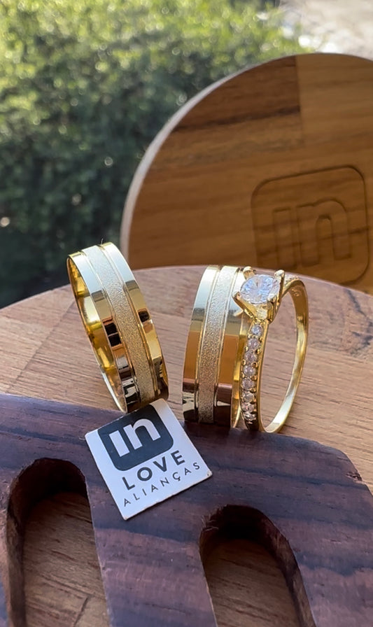 Alianças de Casamento em Ouro 18k - Modelo Meu Xodó | 5mm | 12x R$249
