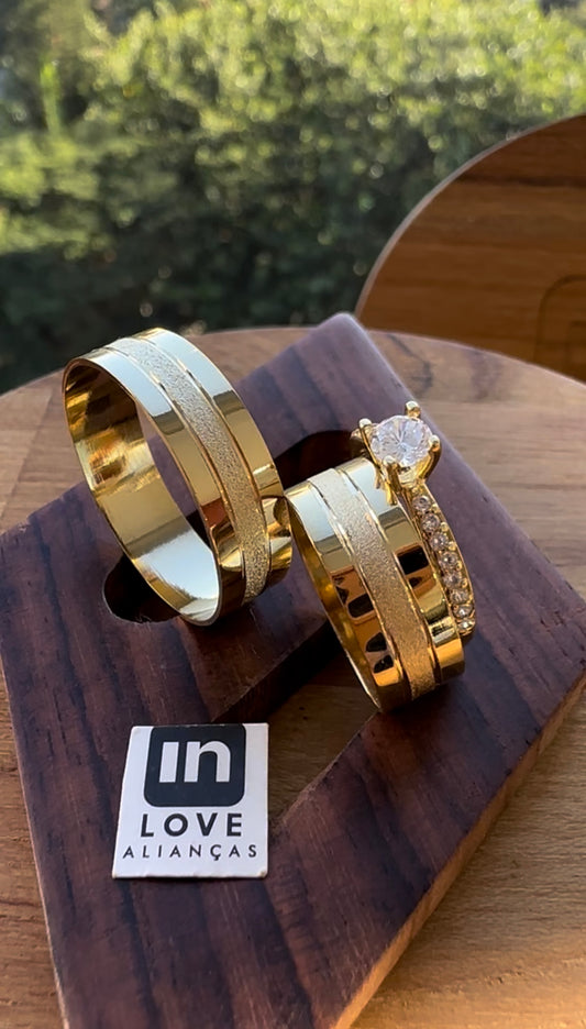 Alianças de Casamento em Ouro 18k - Modelo Meu Xodó | 6mm | 12x R$333