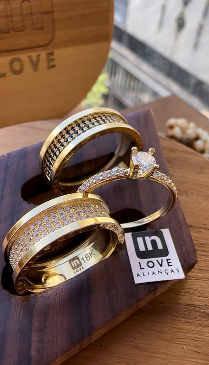 Alianças de Casamento em Ouro 18k - Modelo Declarações | 7mm | 12x R$999