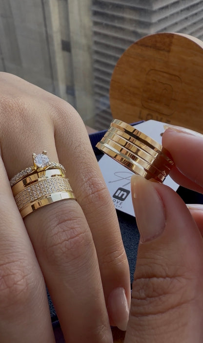 Par de Alianças em Ouro 18k - Modelo Maldivas | 9mm | 12x R$999.