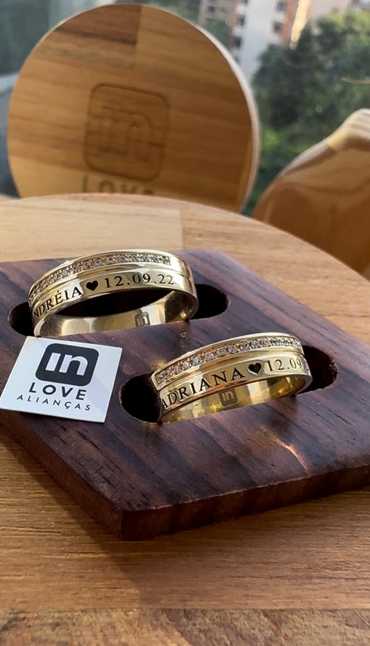 Alianças de Casamento em Ouro 18k - Modelo Zeus | 5mm | 12x R$574.16