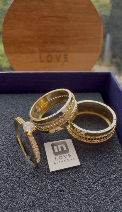 Par de Alianças em Ouro 18k - Modelo Bem Que Se Quis | 8mm | 12x R$1.299.