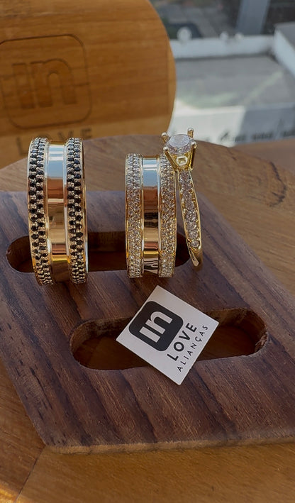 Par de Alianças em Ouro 18k - Modelo Melhor Fase | 7mm | 12x R$758