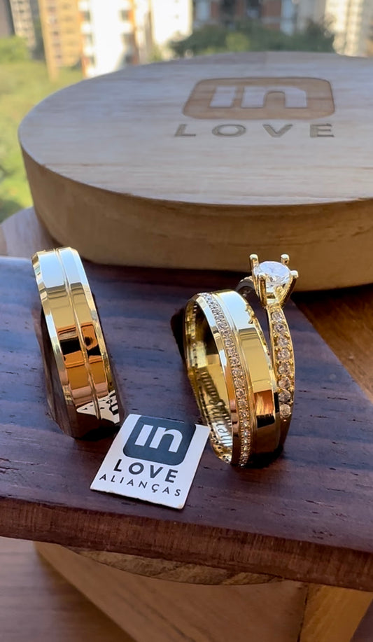 Alianças de Casamento em Ouro 18k - Modelo Nossa Energia | 5mm | 12x R$415,83