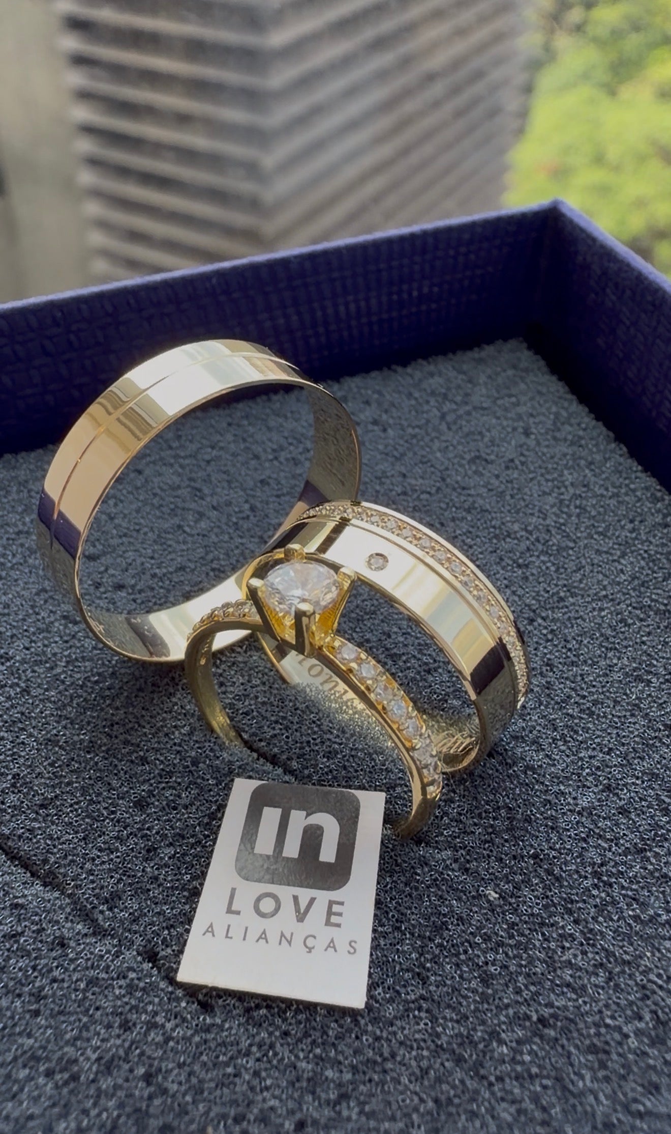 Par de Alianças em Ouro 18k - Modelo Minha Razão | 5mm | 12x R$433