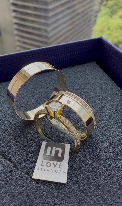 Par de Alianças em Ouro 18k - Modelo Minha Razão | 5mm | 12x R$433