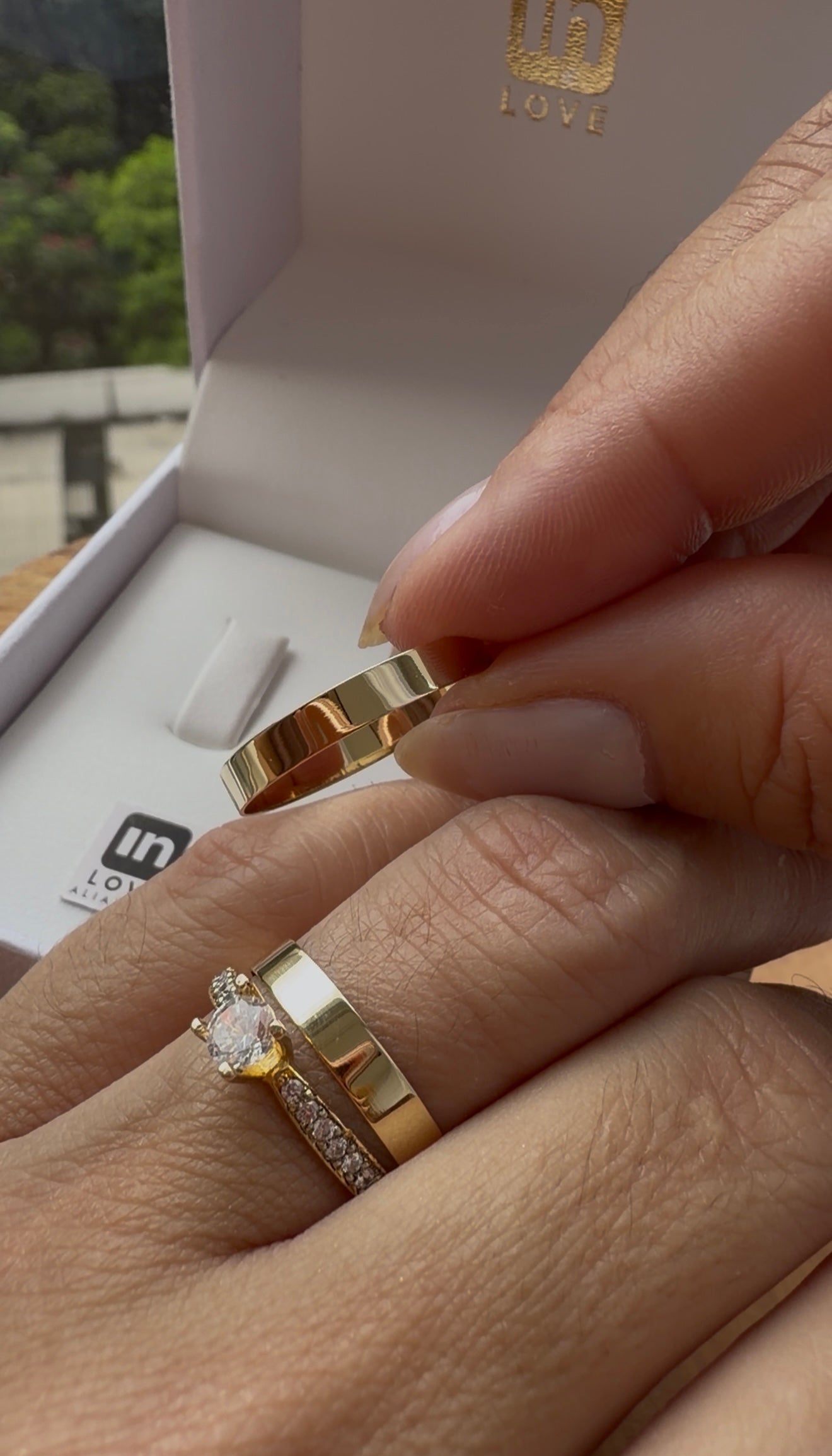 Par de Alianças em Ouro 18k - Modelo Dengo | 3mm |12x R$216