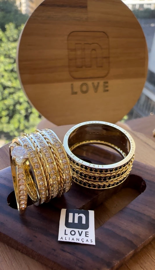 Alianças de Casamento em Ouro 18k - Modelo Momentos | 10mm | 12x R$1.583,00
