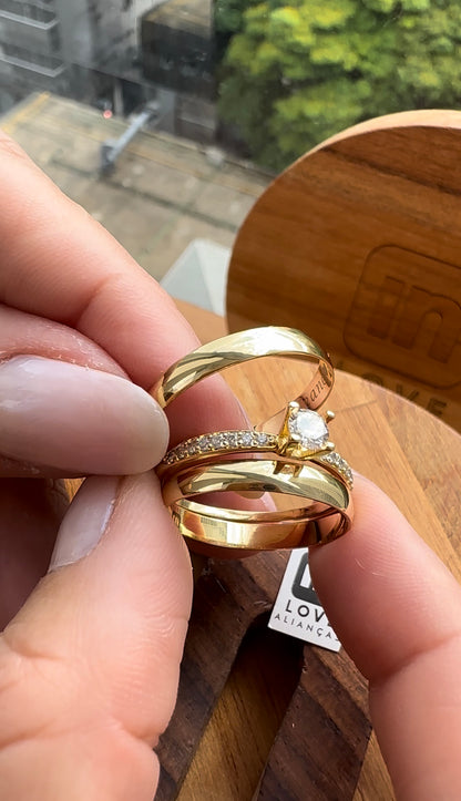 Par de Alianças em Ouro 18k - Modelo Tradicional | 3mm |12x R$216