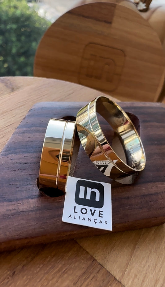 Alianças de Casamento em Ouro 18k - Modelo Amor Maior | 6mm | 12x R$333