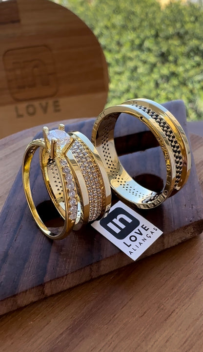 Par de Alianças em Ouro 18k - Modelo Intense | 6mm | 12x R$666