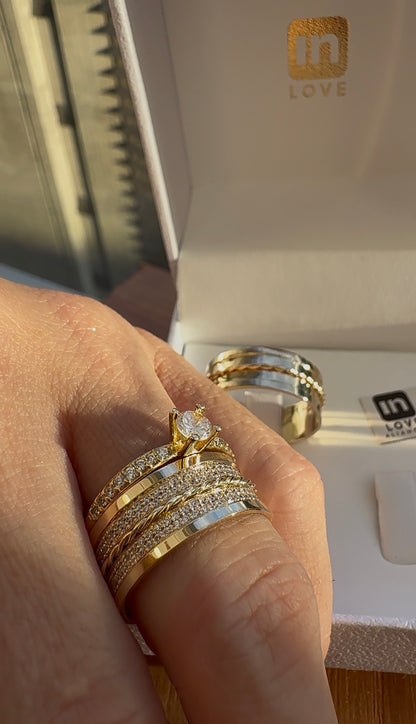 Par de Alianças em Ouro 18k - Modelo Desejo | 8mm | 12x R$899