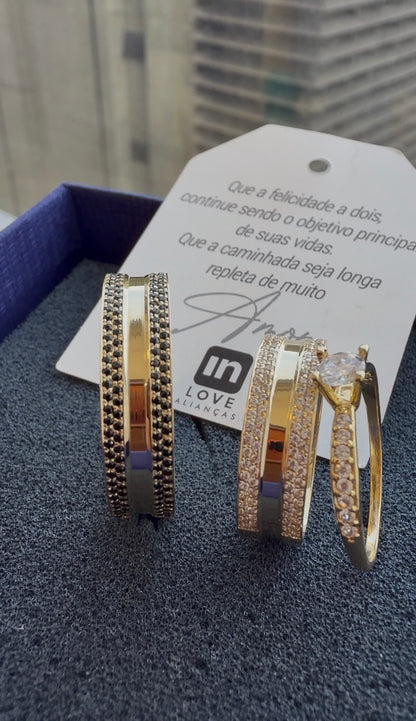Par de Alianças em Ouro 18k - Modelo Melhor Fase | 6mm | 12x R$649